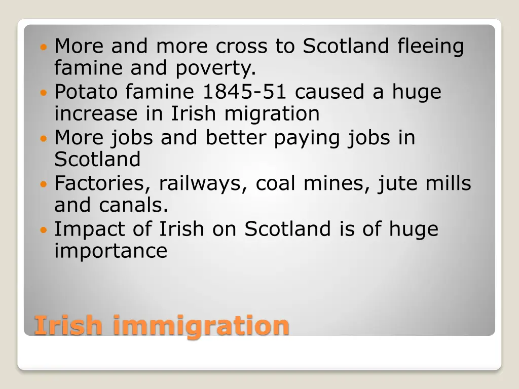 more and more cross to scotland fleeing famine