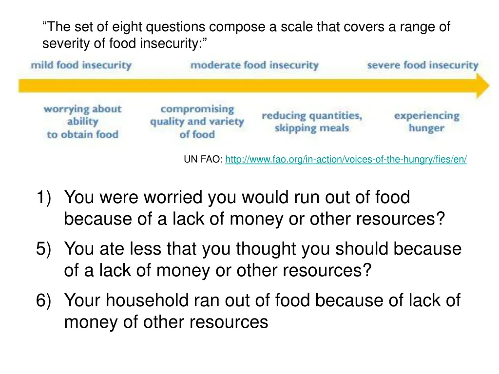 the set of eight questions compose a scale that