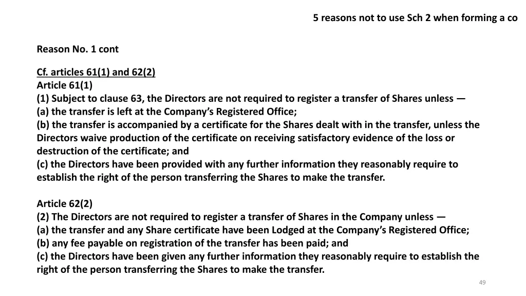 5 reasons not to use sch 2 when forming a co 1