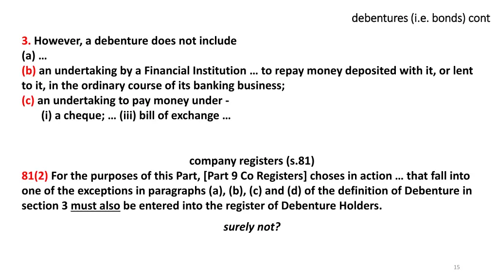 debentures i e bonds debentures i e bonds cont