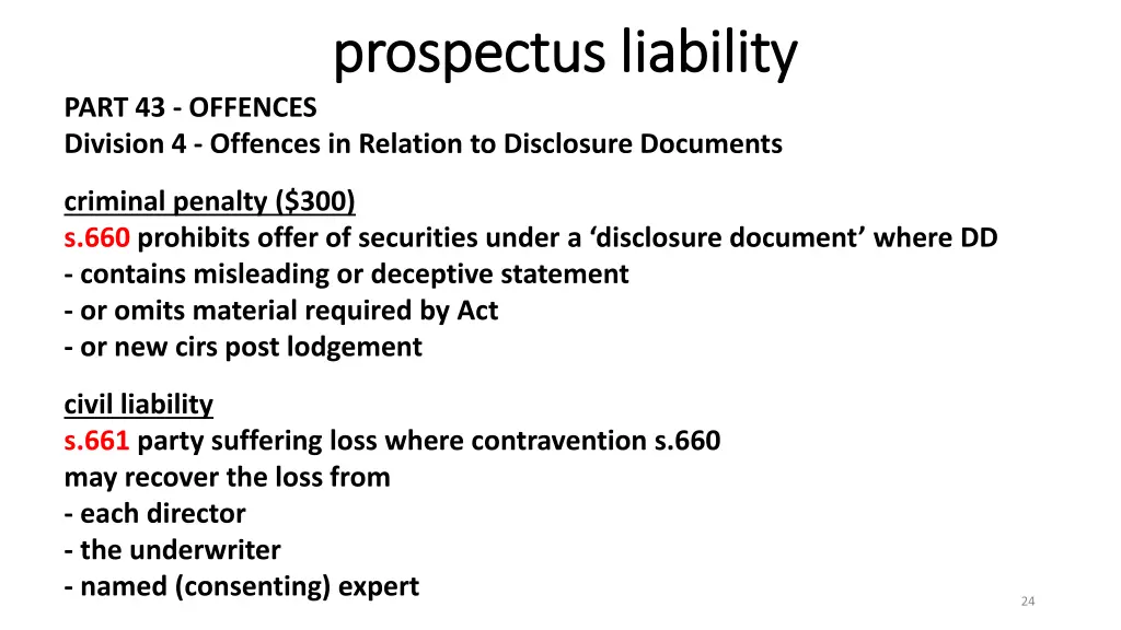 p prospectus liability rospectus liability