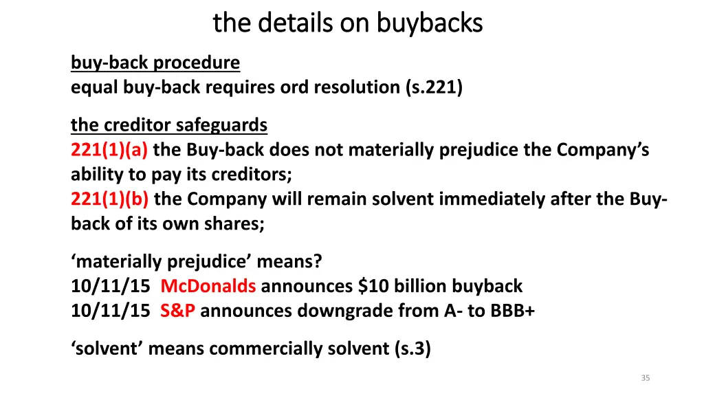 the details on buybacks the details on buybacks