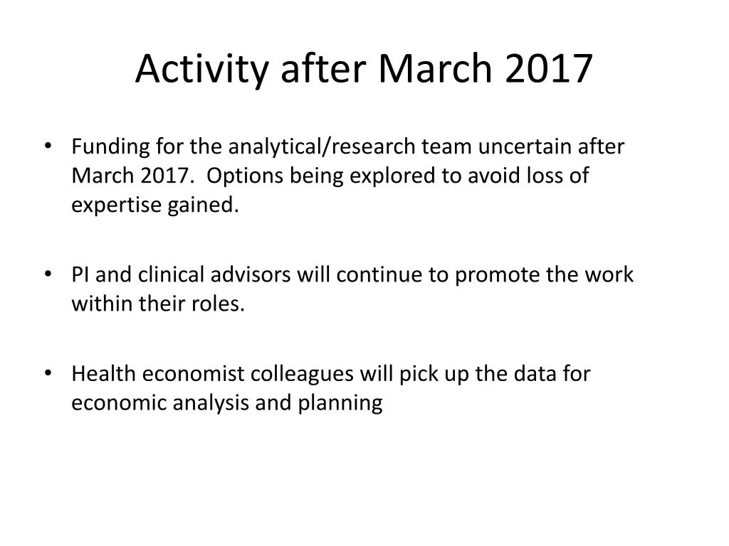 activity after march 2017