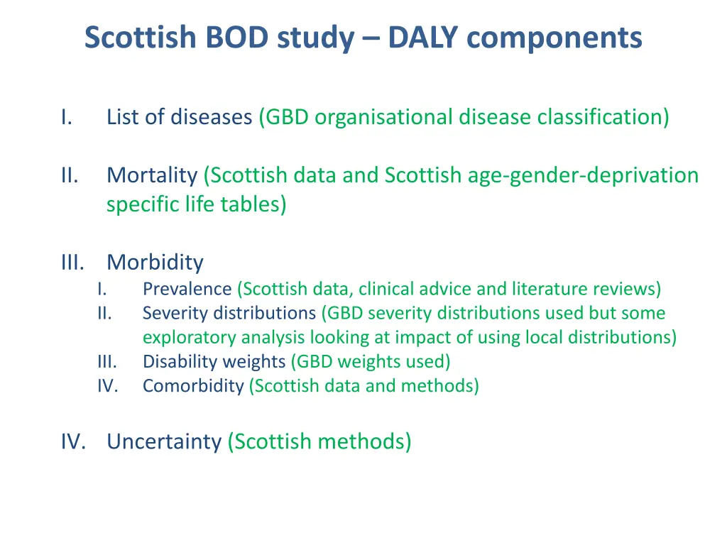 scottish bod study daly components