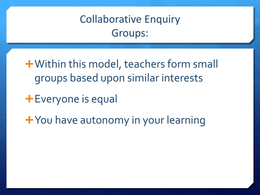 collaborative enquiry groups