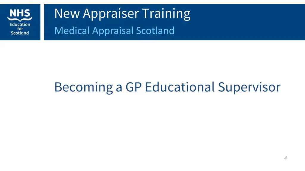 new appraiser training medical appraisal scotland 1