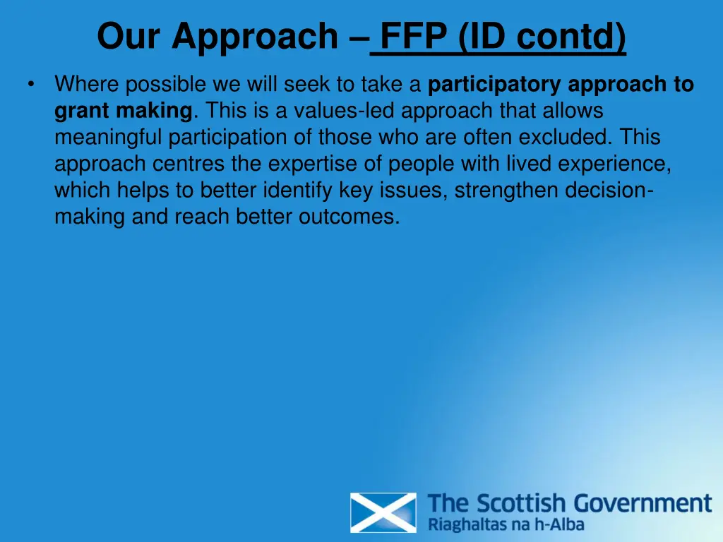 our approach ffp id contd