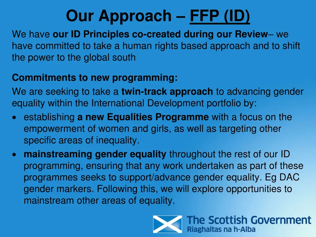 our approach ffp id we have our id principles