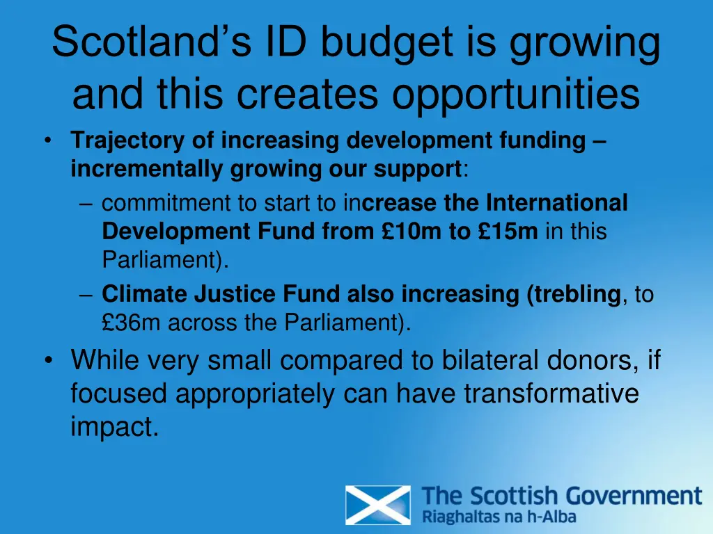 scotland s id budget is growing and this creates