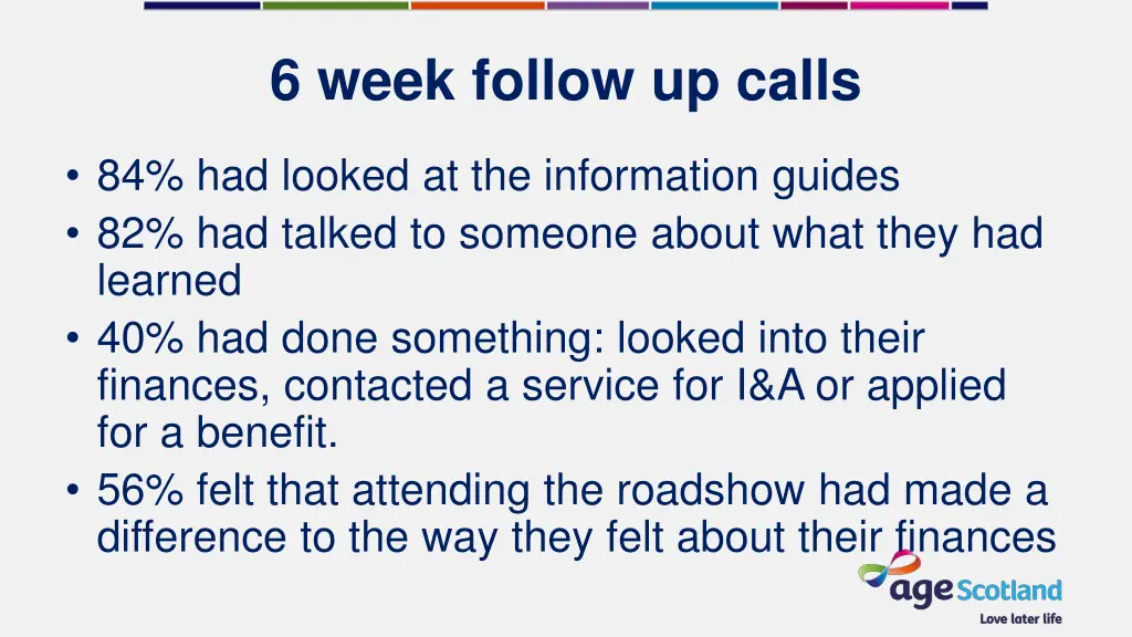 6 week follow up calls