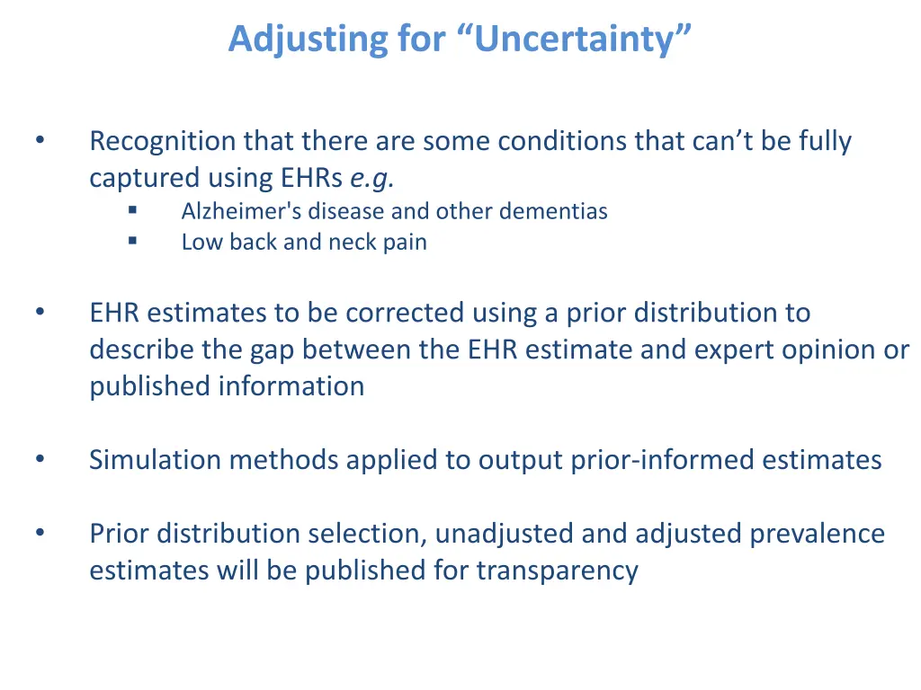 adjusting for uncertainty