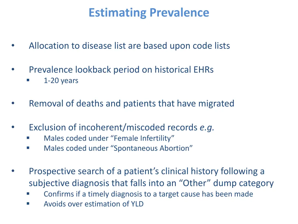 estimating prevalence