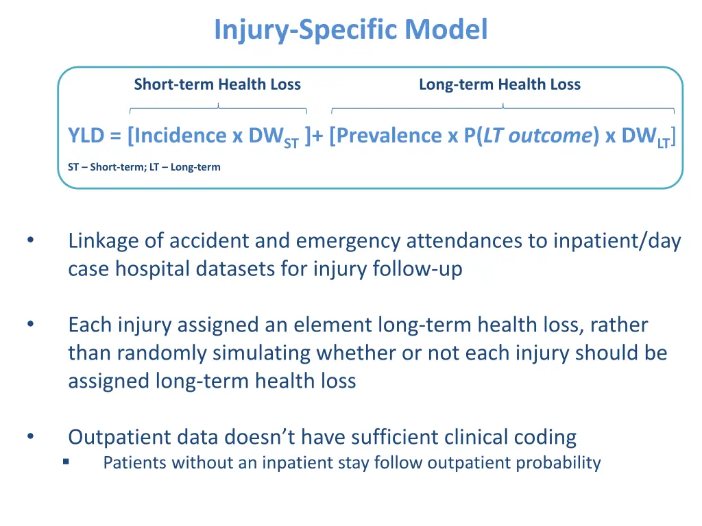 injury specific model