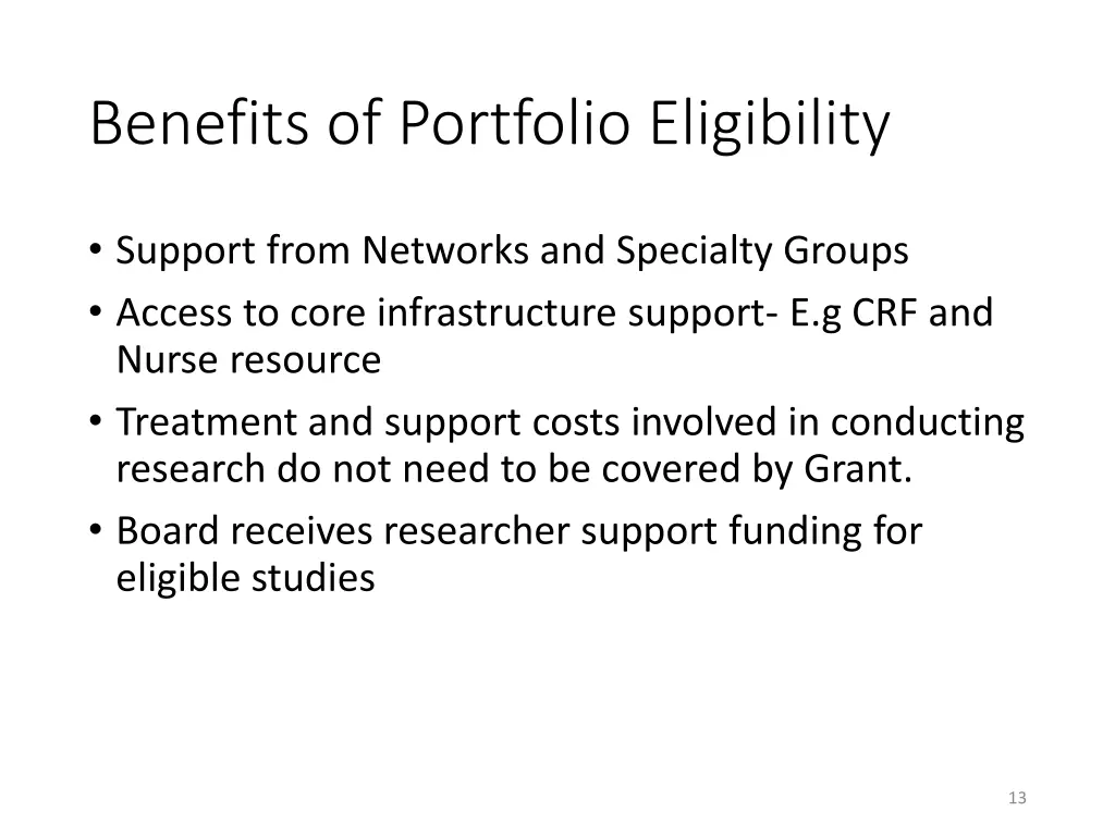 benefits of portfolio eligibility