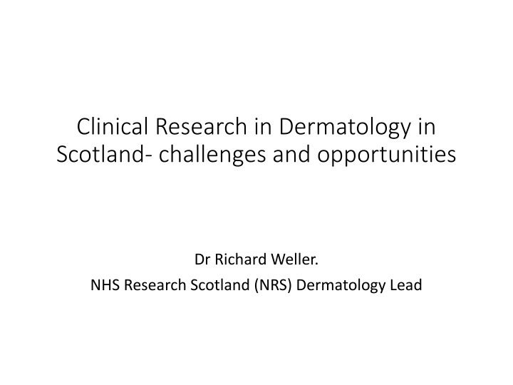 clinical research in dermatology in scotland