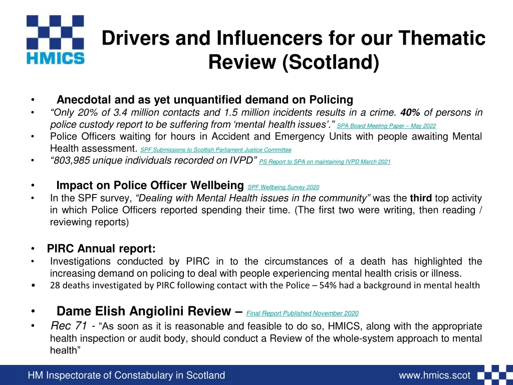 drivers and influencers for our thematic review