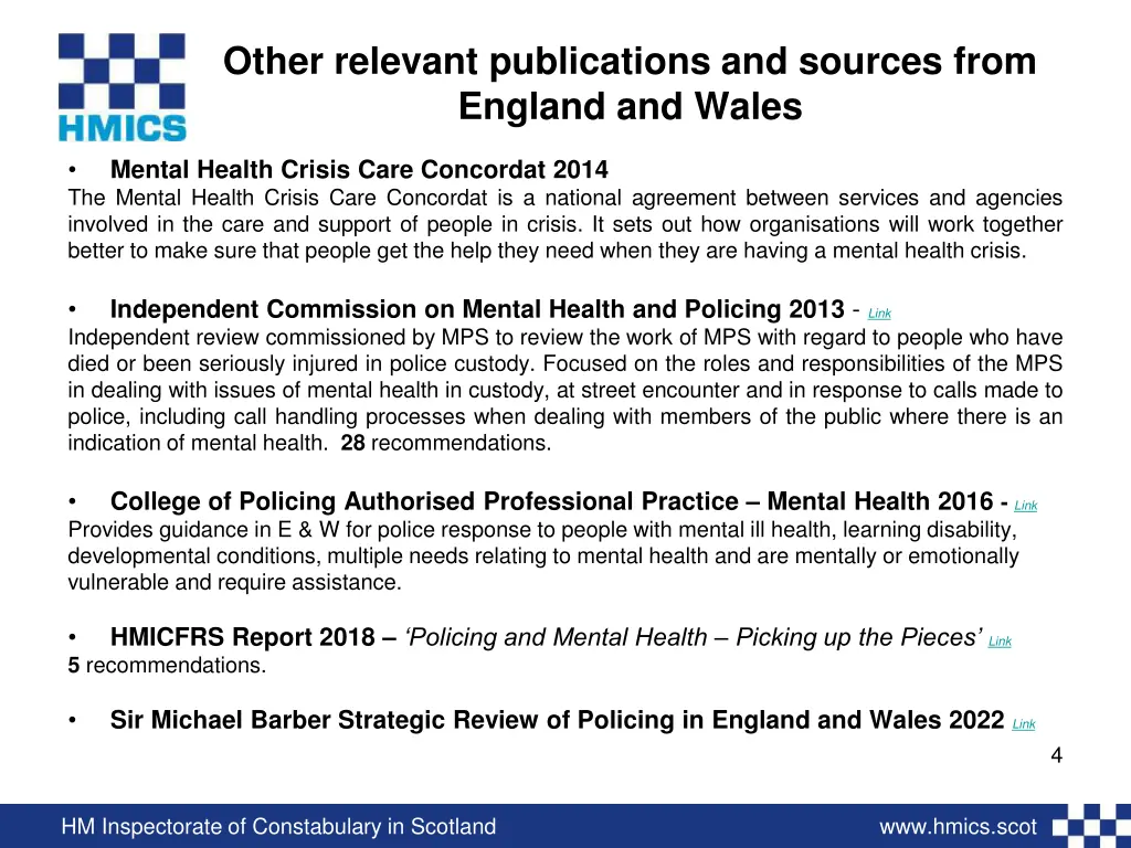 other relevant publications and sources from