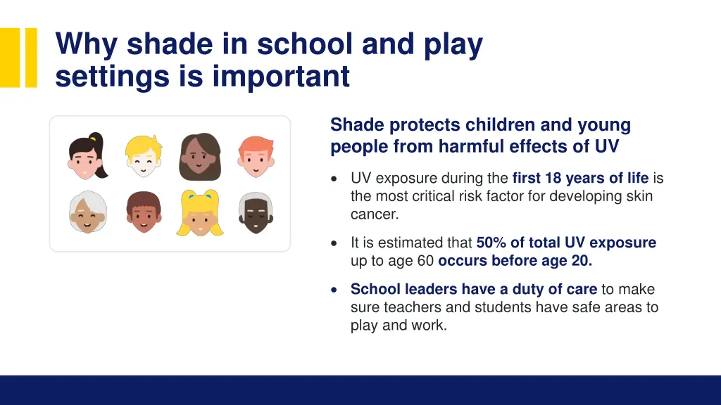 why shade in school and play settings is important