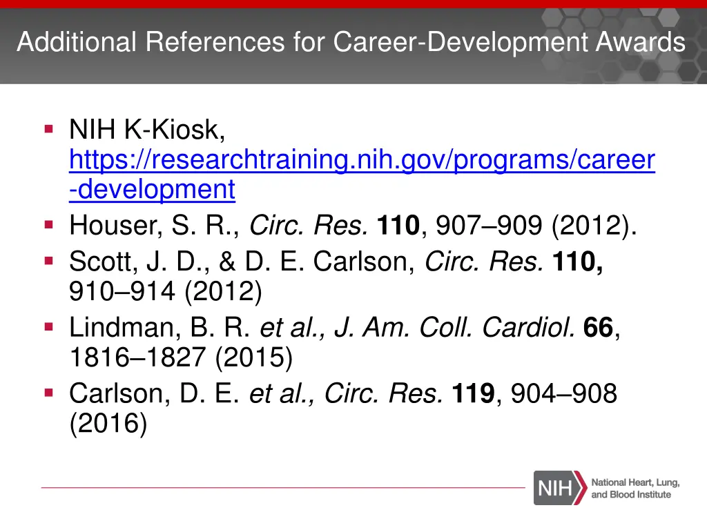 additional references for career development