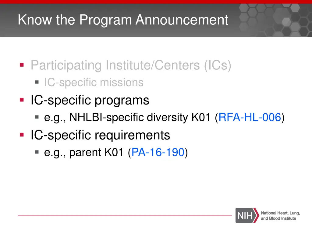 know the program announcement 1