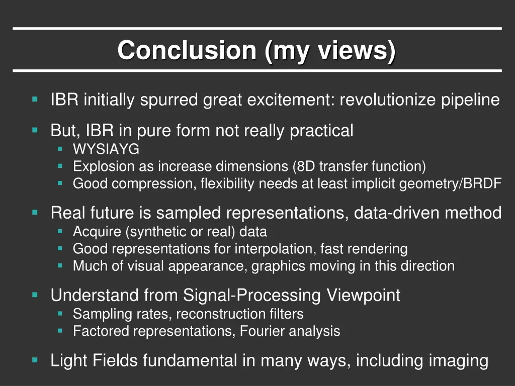 conclusion my views