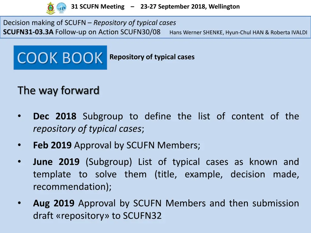 31 scufn meeting 23 27 september 2018 wellington 7