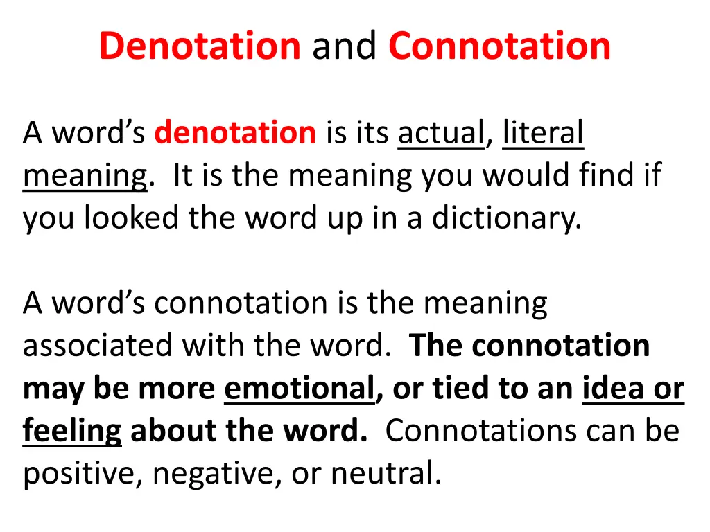 denotation and connotation