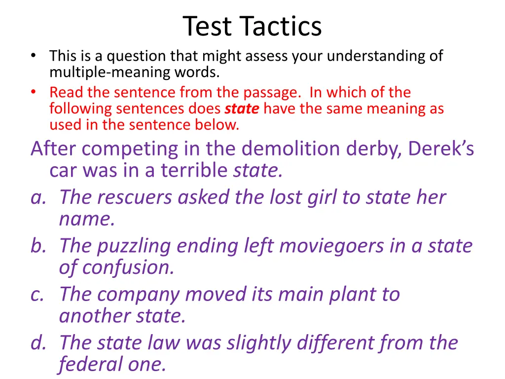 test tactics 1