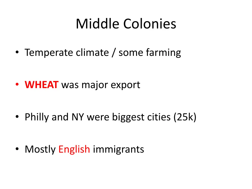 middle colonies