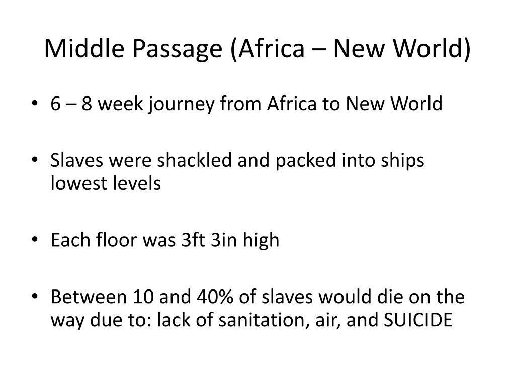 middle passage africa new world