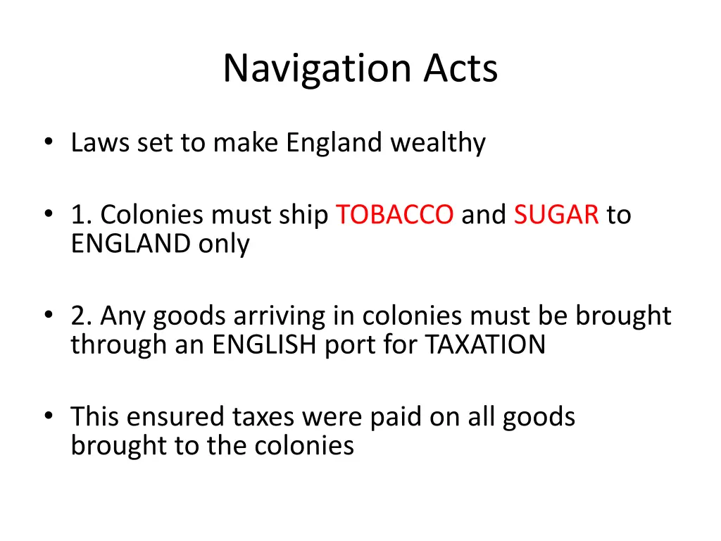 navigation acts