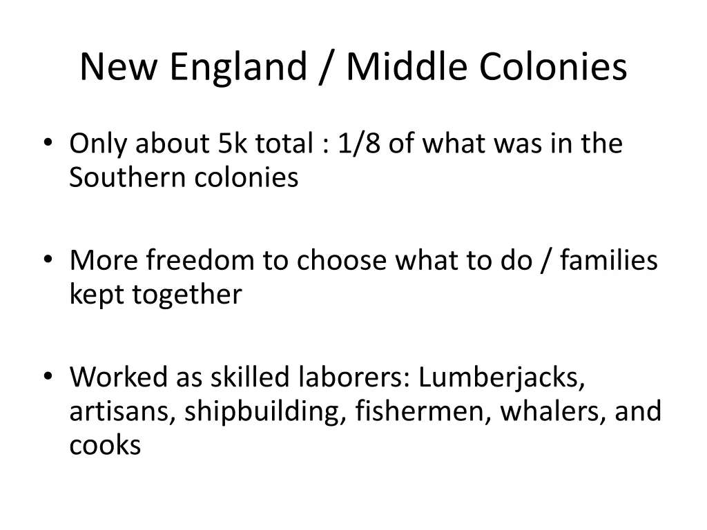 new england middle colonies