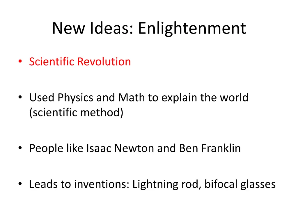 new ideas enlightenment