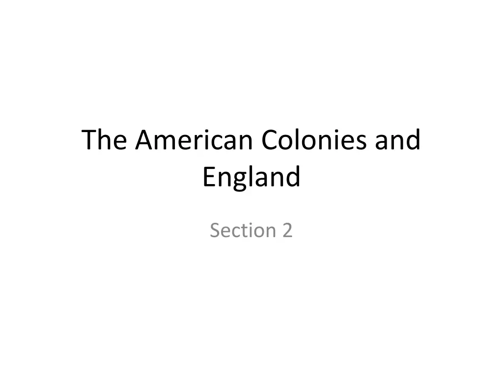 the american colonies and england