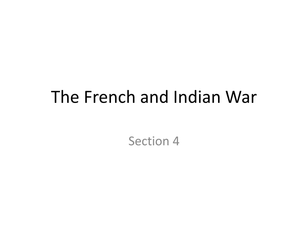 the french and indian war