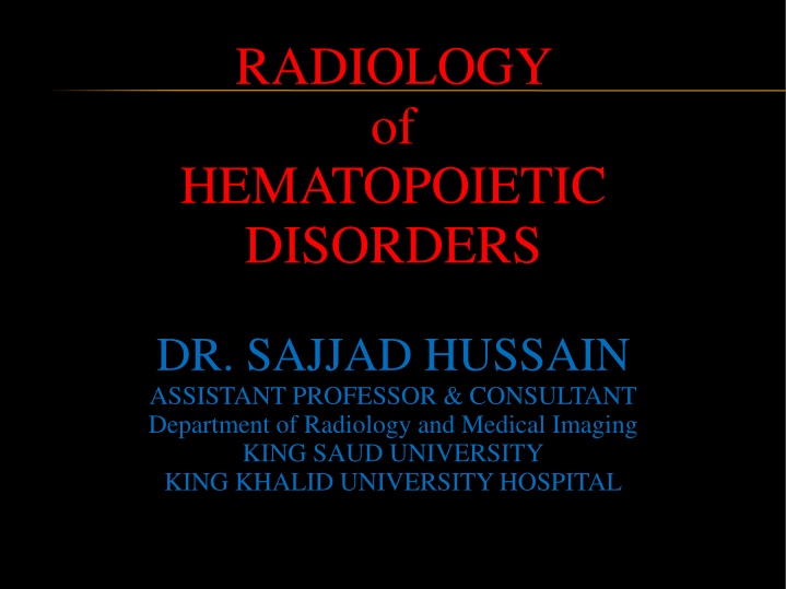 radiology of hematopoietic disorders