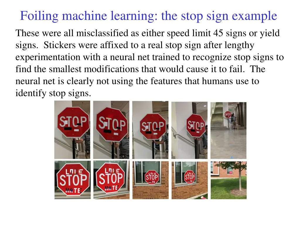 foiling machine learning the stop sign example