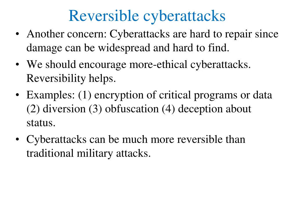 reversible cyberattacks another concern