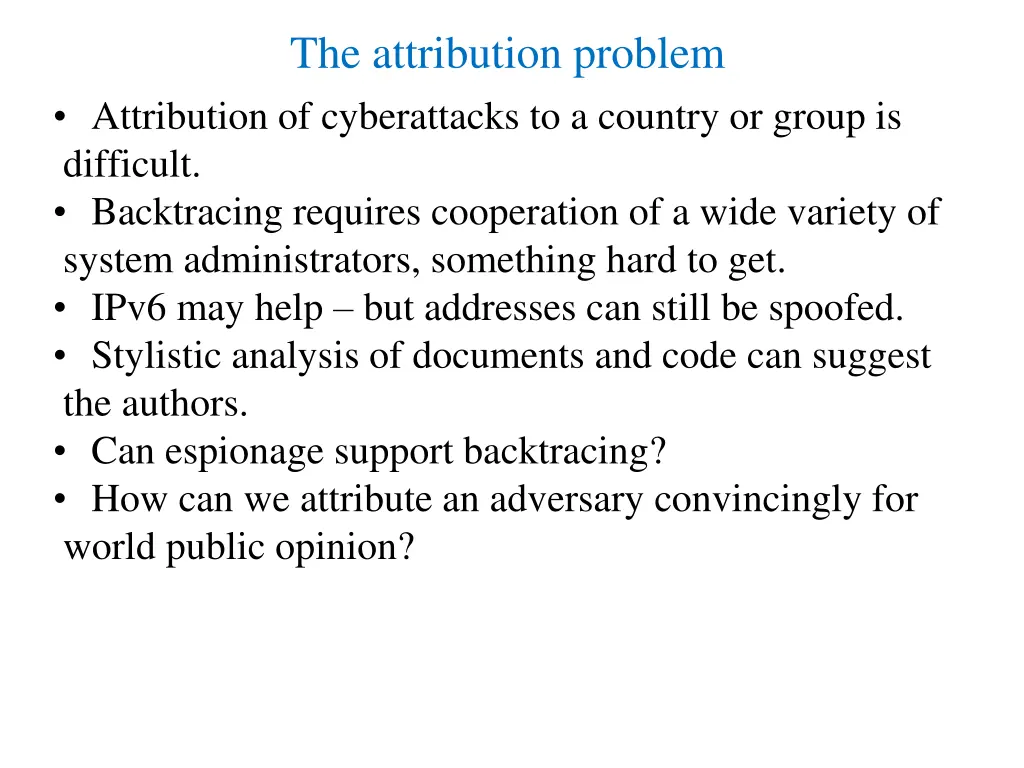 the attribution problem