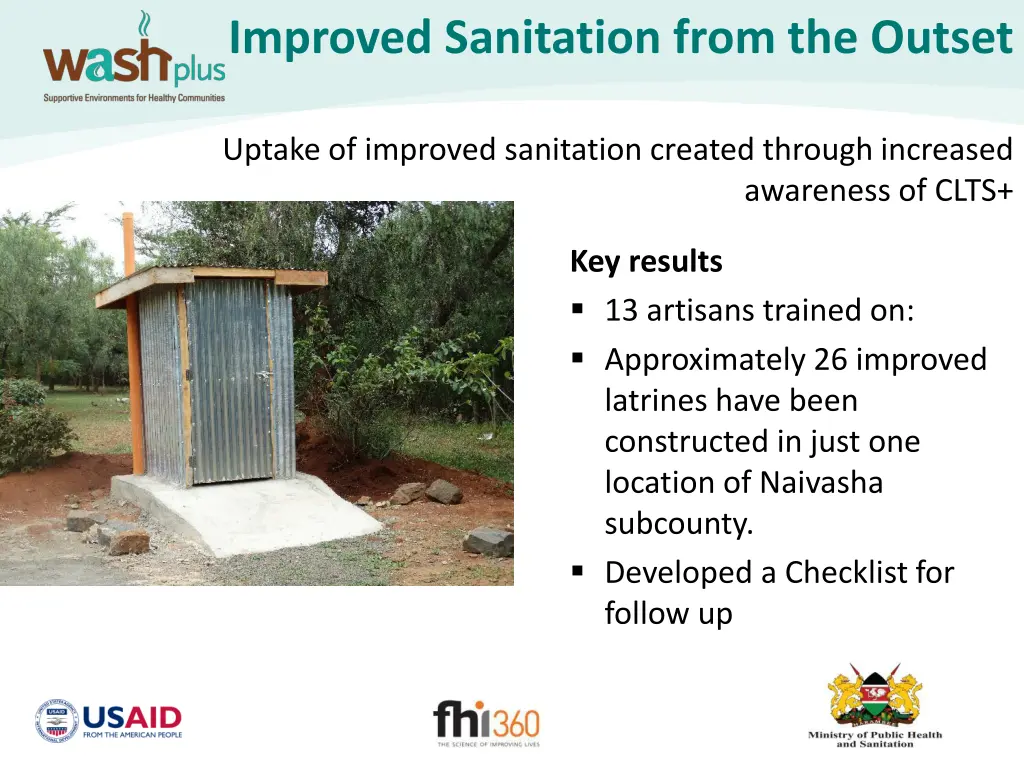 improved sanitation from the outset