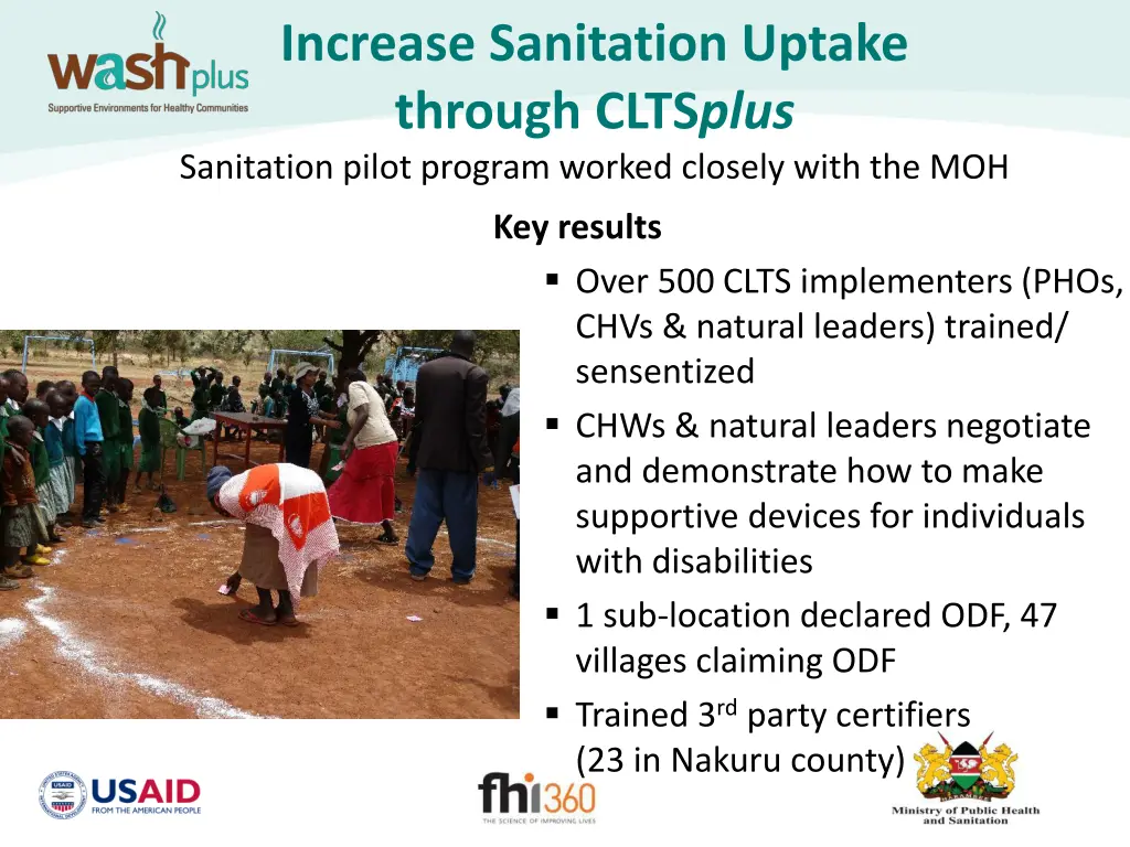 increase sanitation uptake through clts plus