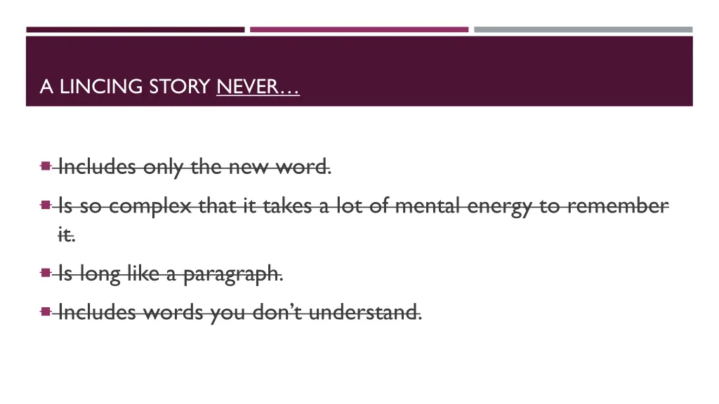a lincing story never