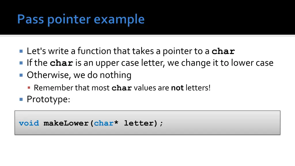 let s write a function that takes a pointer