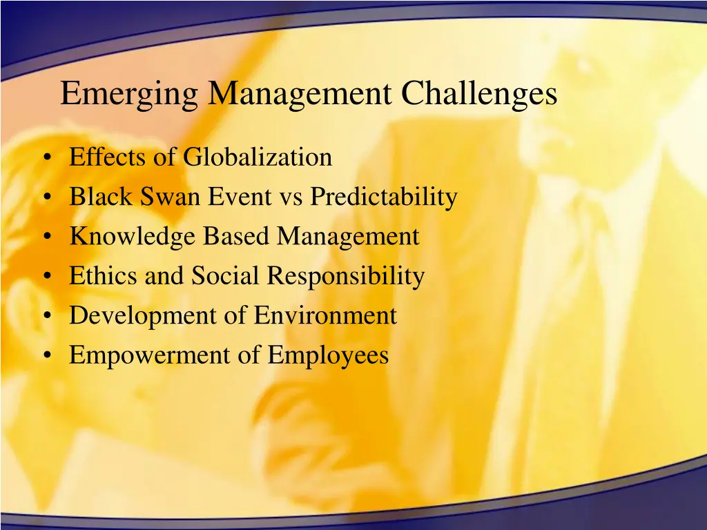 emerging management challenges