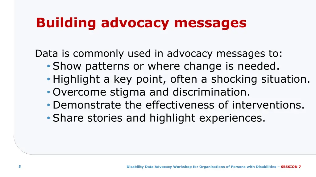 building advocacy messages