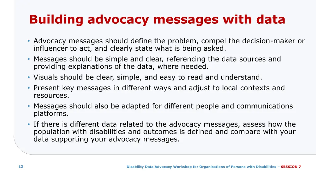 building advocacy messages with data