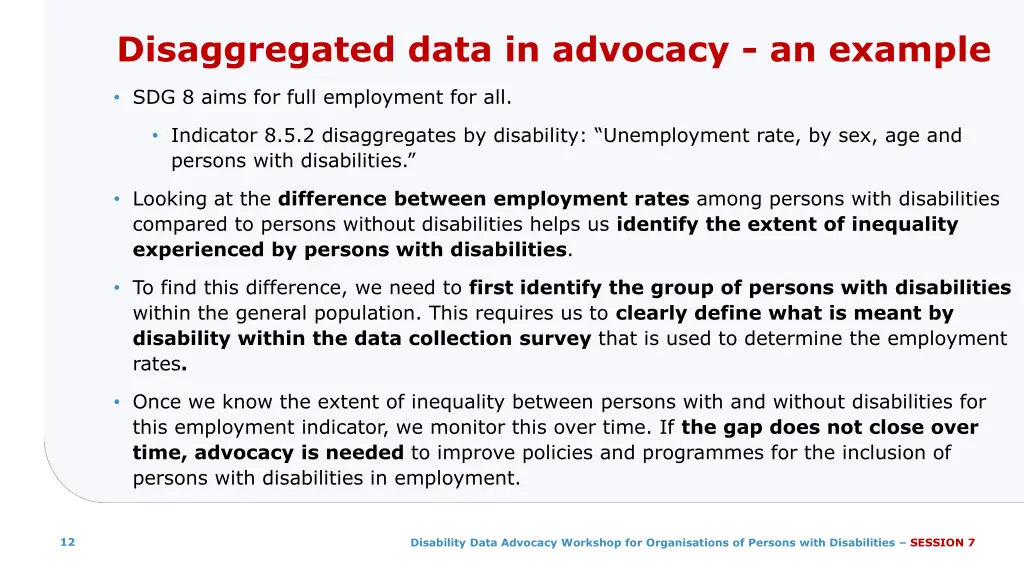 disaggregated data in advocacy an example