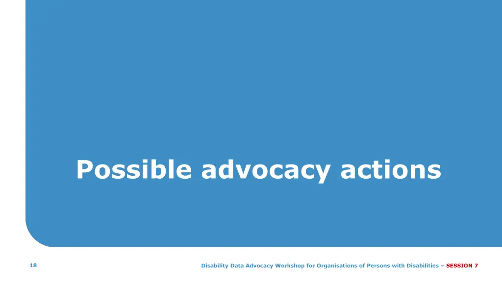 possible advocacy actions