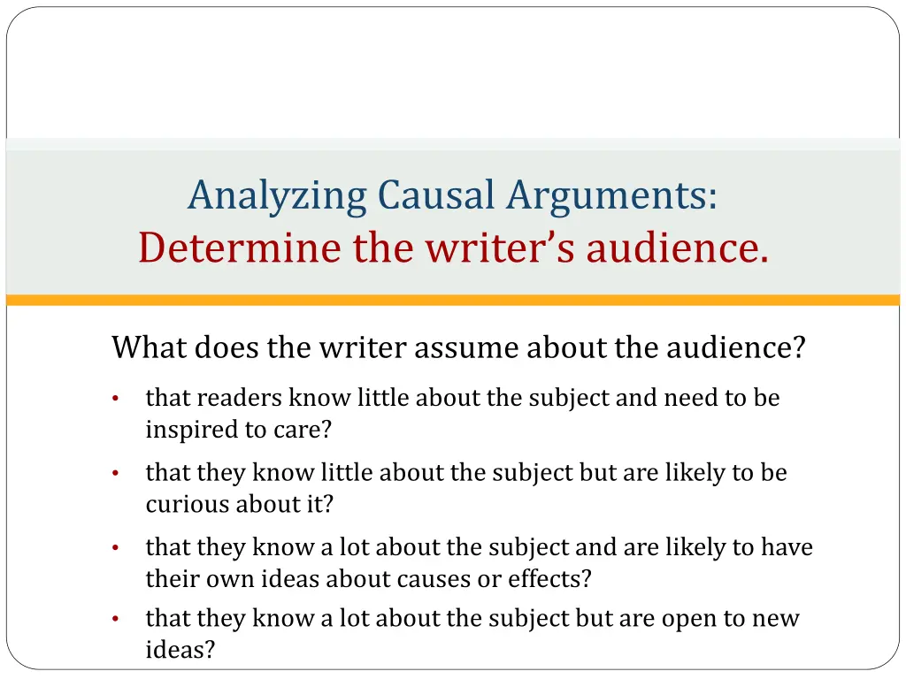 analyzing causal arguments determine the writer 1