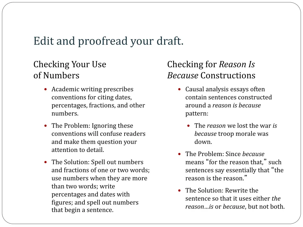 edit and proofread your draft